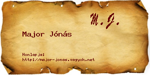 Major Jónás névjegykártya