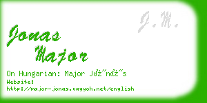 jonas major business card